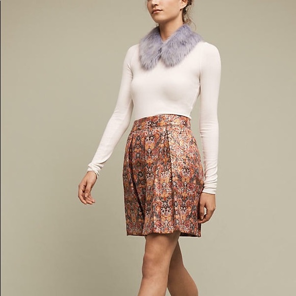 NWOT Anthropologie Maeve Metallic Floral Skirt - Picture 2 of 5